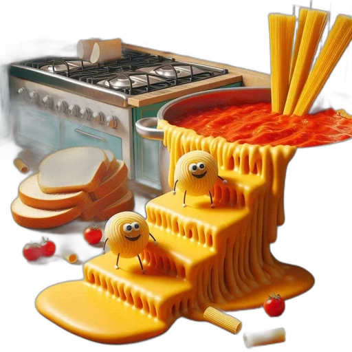 food, furniture, 3d render, fire, animated, kitchen, scene, features transparent PNG cut-out