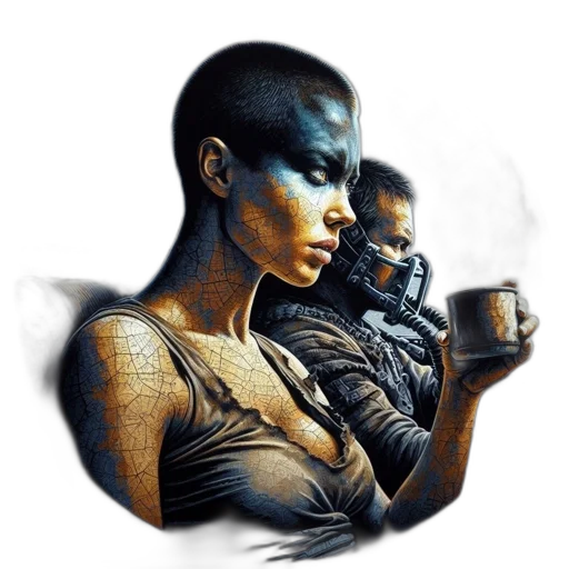jewelry, mask, cyberpunk, concept art, fantasy art, comic book art, outer space, dark transparent PNG cut-out