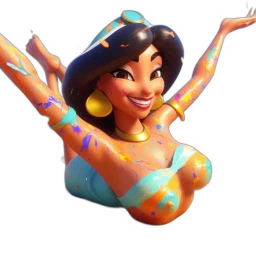 dress, jewelry, concept art, 3d render, fantasy art, cartoon, underwater, jasmine transparent PNG cut-out