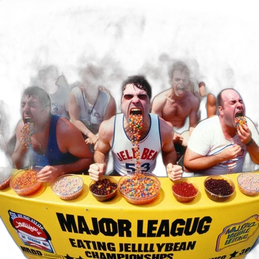 four, men, eat, jellybeans, while, participating, major, league transparent PNG cut-out