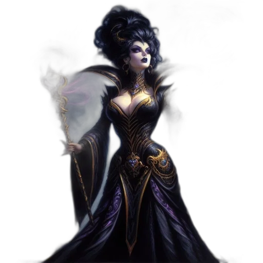 dress, fantasy art, concept art, comic book art, pixel art, dark, monochrome, woman transparent PNG cut-out