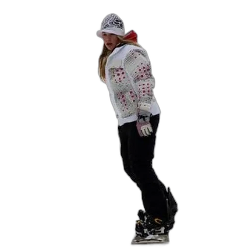 jacket, staff, person, snowboarding, down, slope, wearing, white transparent PNG cut-out