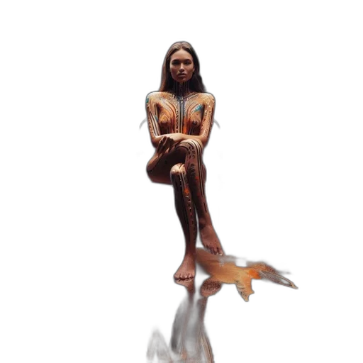 staff, dress, creature, 3d render, concept art, fantasy art, photorealistic, underwater transparent PNG cut-out