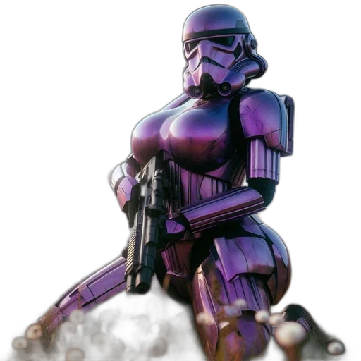 robot, weapon, concept art, 3d render, pixel art, comic book art, stormtrooper-like, figure transparent PNG cut-out