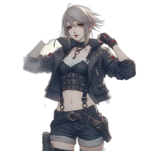 jacket, weapon, sword, staff, concept art, fantasy art, cyberpunk, pixel art transparent PNG cut-out