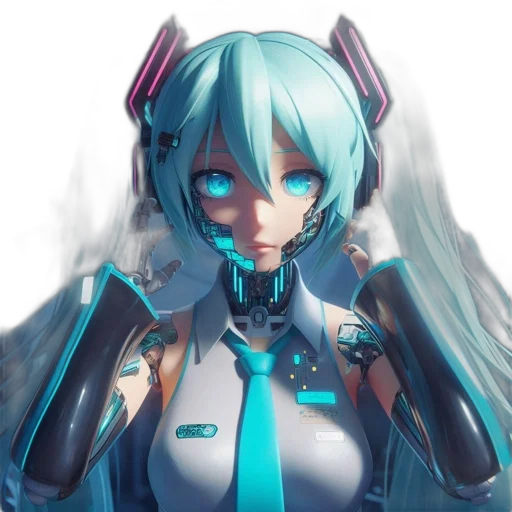 robot, staff, weapon, face, anime, concept art, cyberpunk, 3d render transparent PNG cut-out