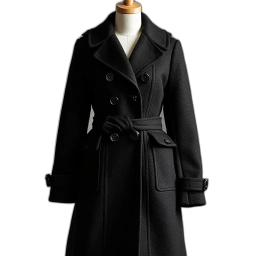 jacket, dress, dark, black, textured, coat, fitted, silhouette transparent PNG cut-out