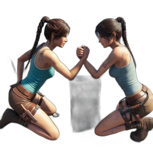 weapon, concept art, 3d render, photorealistic, pixel art, two, women, virtual transparent PNG cut-out