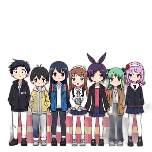 staff, jacket, anime, cartoon, pixel art, concept art, pastel, dark transparent PNG cut-out