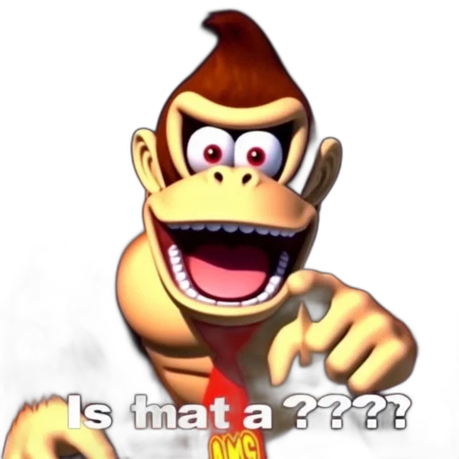 animal, face, creature, hat, 3d render, donkey, kong, iconic transparent PNG cut-out