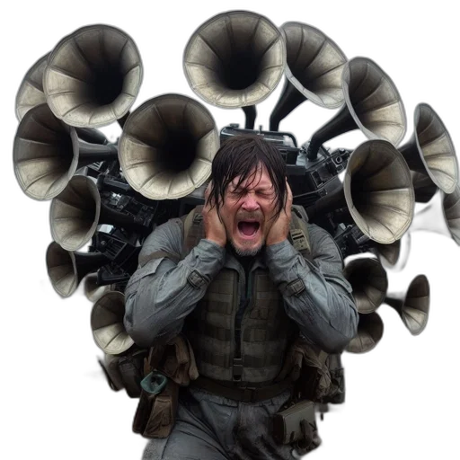 jacket, weapon, mask, expansive, rugged, terrain, man, clad transparent PNG cut-out