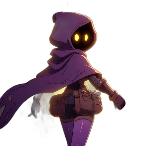 robot, jacket, staff, weapon, concept art, pixel art, fantasy art, 3d render transparent PNG cut-out