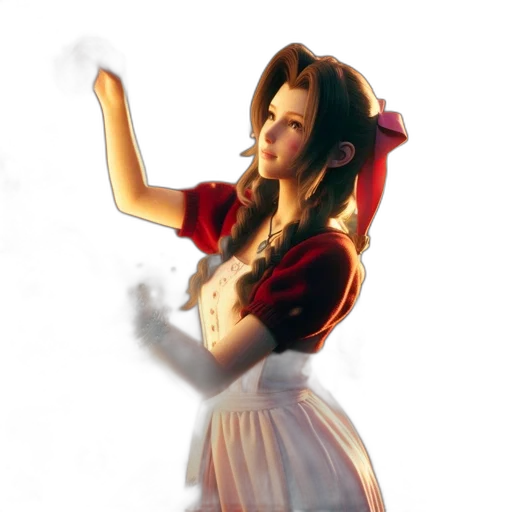 staff, dress, concept art, fantasy art, 3d render, anime, red, cheerful transparent PNG cut-out