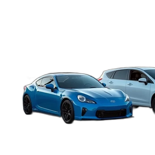 car, 3d render, photorealistic, concept art, blue, parked, parking, lot transparent PNG cut-out