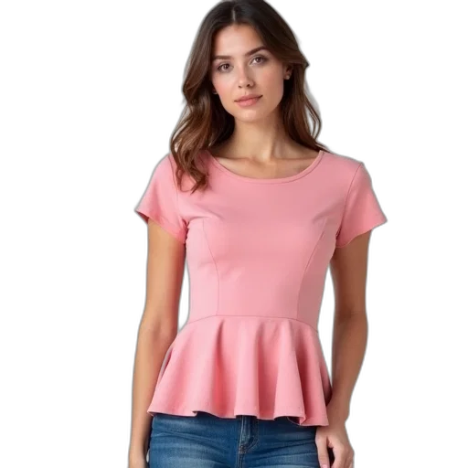 dress, pastel, woman, wearing, pink, top, round, neckline transparent PNG cut-out