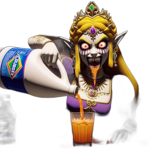 bottle, food, weapon, staff, concept art, 3d render, vaporwave, darkly transparent PNG cut-out