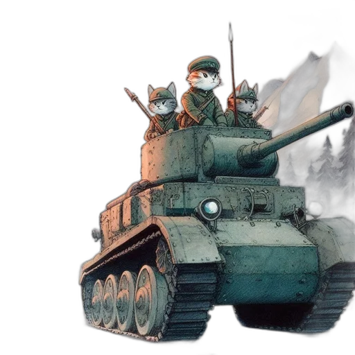 weapon, animal, car, concept art, watercolor, anime, photorealistic, cats transparent PNG cut-out