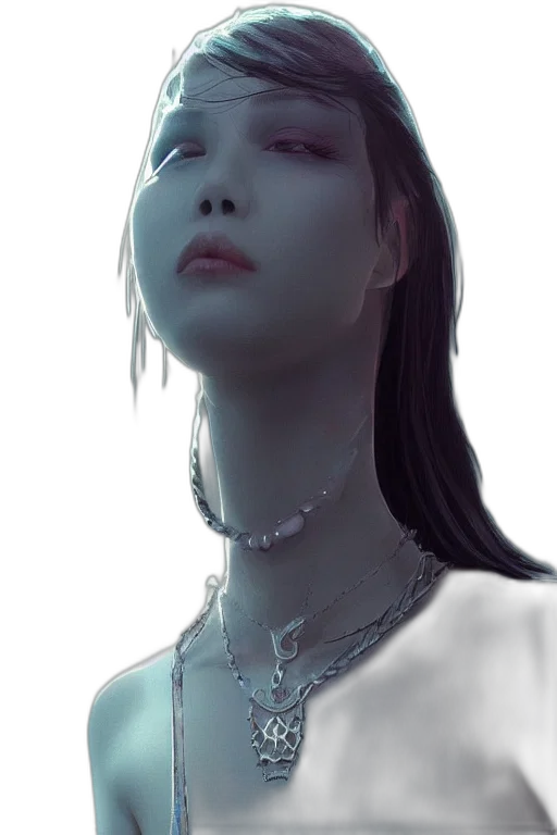 jewelry, face, robot, crown, photorealistic, fantasy art, concept art, cyberpunk transparent PNG cut-out