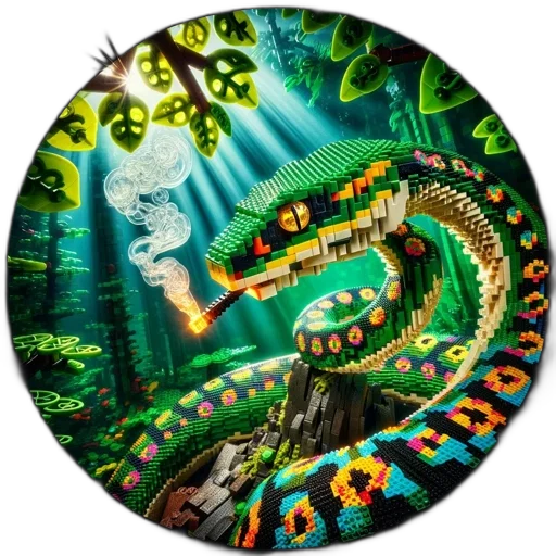 dragon, fantasy art, concept art, green, pixelated, snake, inhabits, verdant transparent PNG cut-out