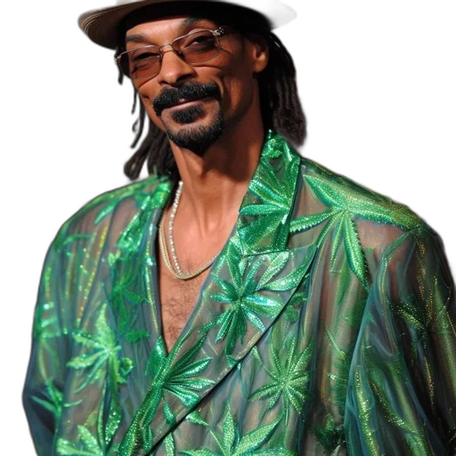 jacket, hat, animal, staff, green, man, cannabis-leaf, looks transparent PNG cut-out