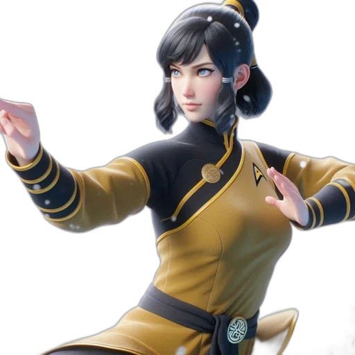 staff, jacket, concept art, fantasy art, 3d render, anime, golden, snowy transparent PNG cut-out