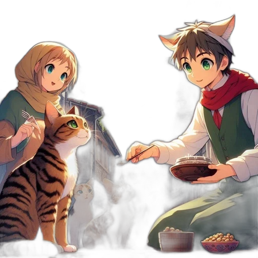 food, concept art, anime, fantasy art, pixel art, snow, fire, forest transparent PNG cut-out