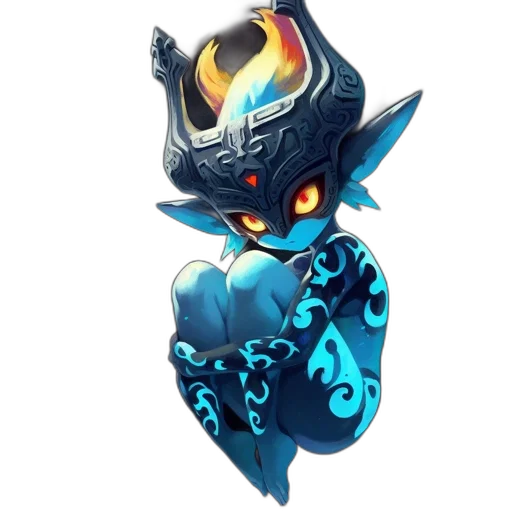 mask, staff, dragon, crown, concept art, pixel art, fantasy art, anime transparent PNG cut-out
