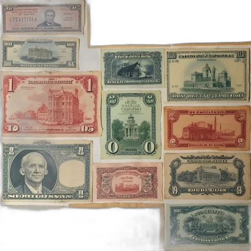 assortment, old, paper, money transparent PNG cut-out