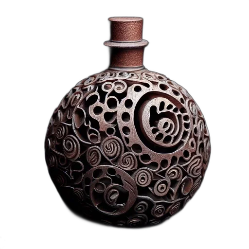 bottle, jewelry, dress, 3d render, photorealistic, fantasy art, concept art, intricately transparent PNG cut-out