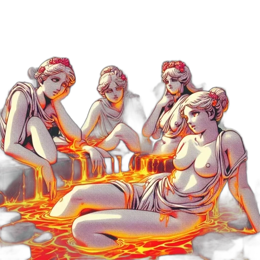 crown, concept art, comic book art, fantasy art, vaporwave, fire, sunset, red transparent PNG cut-out