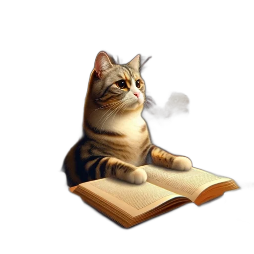 staff, animal, concept art, photorealistic, fantasy art, pixel art, fire, cat transparent PNG cut-out