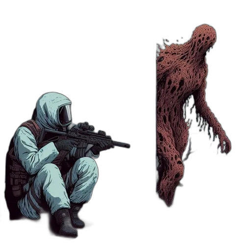 creature, animal, weapon, jacket, concept art, comic book art, pixel art, fantasy art transparent PNG cut-out