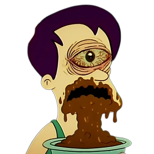 food, face, staff, creature, cartoon, concept art, pixel art, comic book art transparent PNG cut-out