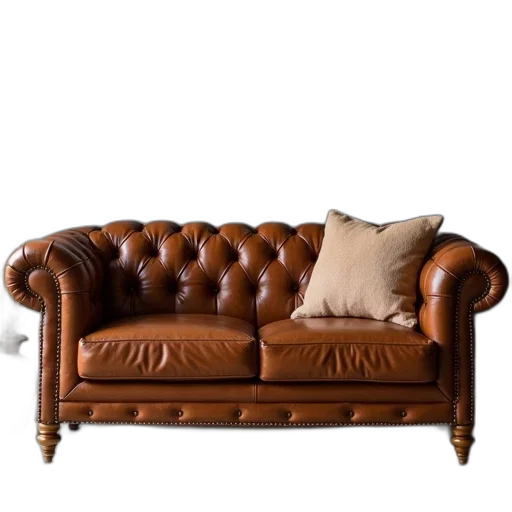 furniture, crown, jacket, 3d render, photorealistic, earth tones, brown, leather transparent PNG cut-out