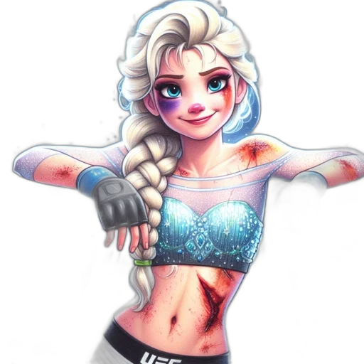 cartoon, fantasy art, concept art, pixel art, picture, elsa, frozen, merges transparent PNG cut-out