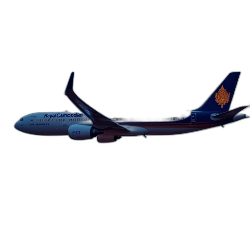 staff, 3d render, large, commercial, airplane, logo, royal, cambodian transparent PNG cut-out