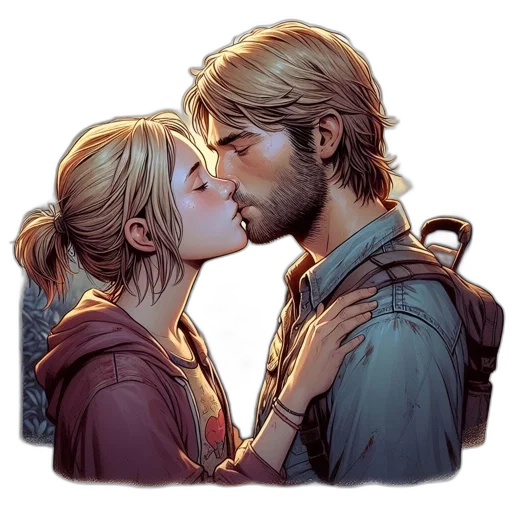 comic book art, concept art, watercolor, fantasy art, fire, fog, two, characters transparent PNG cut-out