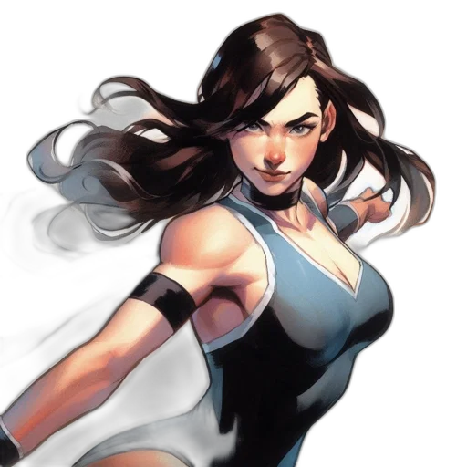 comic book art, concept art, fantasy art, pixel art, animated, female, figure, long transparent PNG cut-out