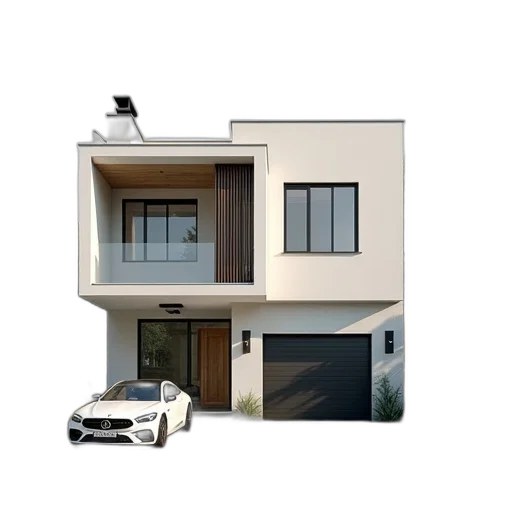 building, car, 3d render, photorealistic transparent PNG cut-out
