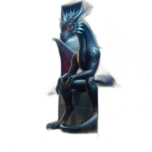 creature, dragon, staff, mask, concept art, 3d render, fantasy art, pixel art transparent PNG cut-out