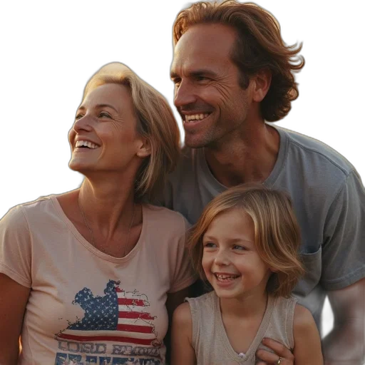 photorealistic, american, family, reunion transparent PNG cut-out