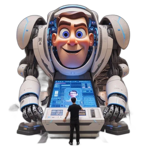 robot, face, creature, 3d render, concept art, cartoon, anthropomorphic, humanoid transparent PNG cut-out