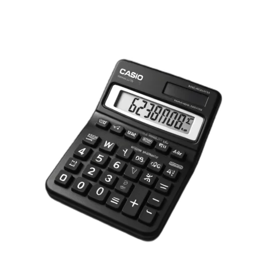 black, white, advertisement, featuring, calculator, model, number, cf-x9008g transparent PNG cut-out