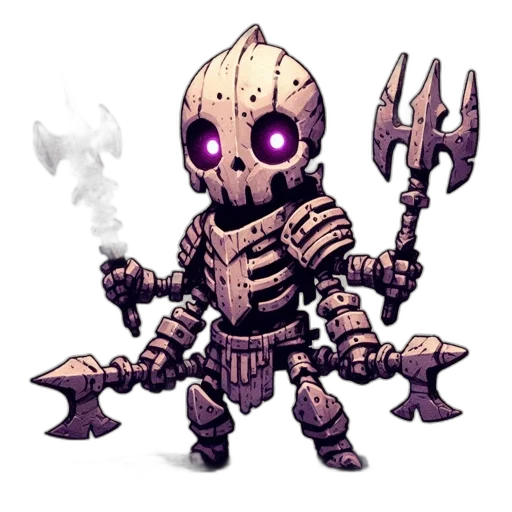 staff, mask, robot, creature, pixel art, concept art, fantasy art, comic book art transparent PNG cut-out