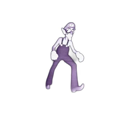 staff, robot, creature, hair, concept art, pixel art, cartoon, vaporwave transparent PNG cut-out