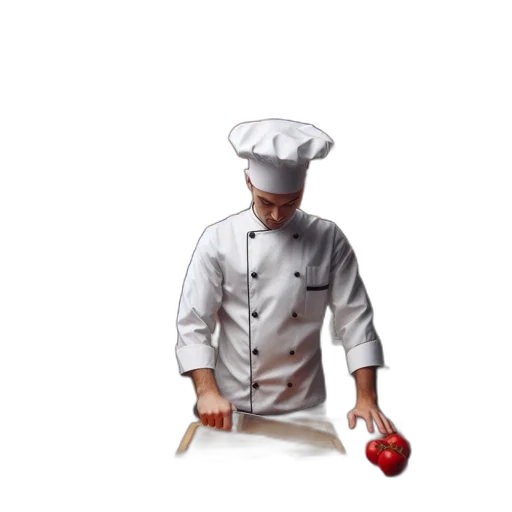 staff, food, concept art, photorealistic, 3d render, pixel art, red, chef transparent PNG cut-out