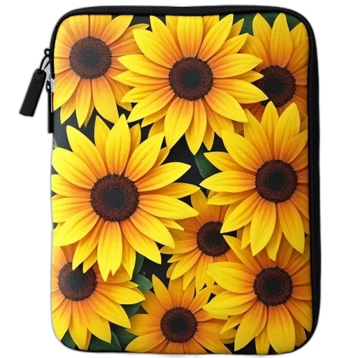 yellow, sunflower, pattern, ipad, sleeve transparent PNG cut-out