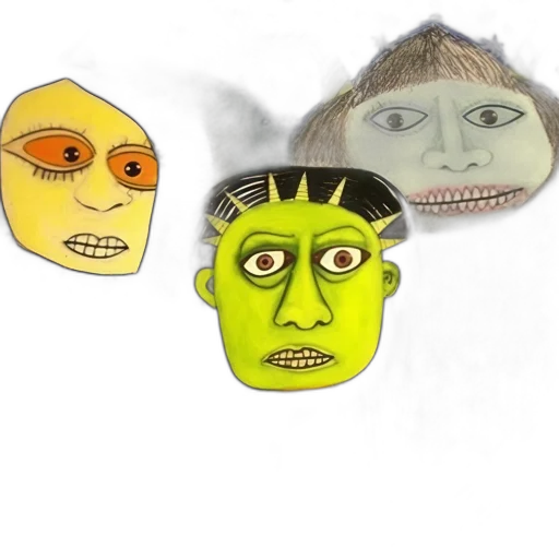 mask, face, concept art, photorealistic, 3d render, cartoon, outer space, three transparent PNG cut-out