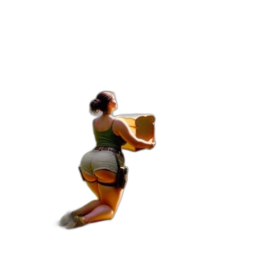 dress, staff, shoes, creature, 3d render, pixel art, concept art, photorealistic transparent PNG cut-out