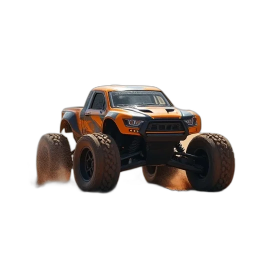 car, robot, weapon, 3d render, concept art, truck, playing, dirt transparent PNG cut-out